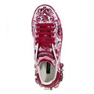 Dolce & Gabbana Women's Floral Sneakers - Red and White